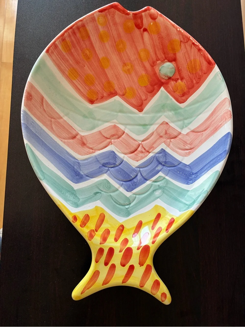 Large colorful fish Coastal platter made in Italy